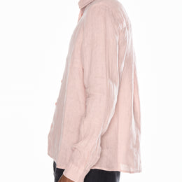 Long Sleeve Linen Shirt in Dusky Pink