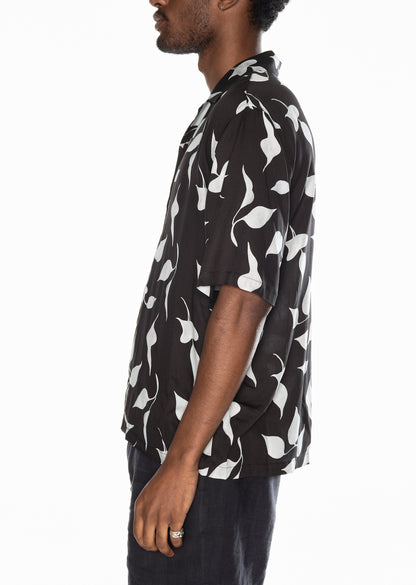 Short Sleeve Bowling Shirt in Charcoal
