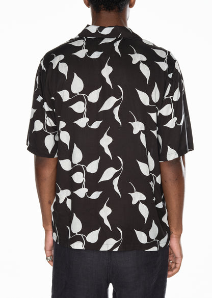 Short Sleeve Bowling Shirt in Charcoal