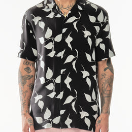 Short Sleeve Revere Plus Shirt in Charcoal