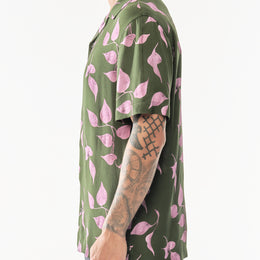 Short Sleeve Revere Plus Shirt in Khaki