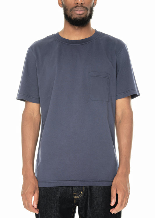 Woven Pocket T-Shirt in Navy