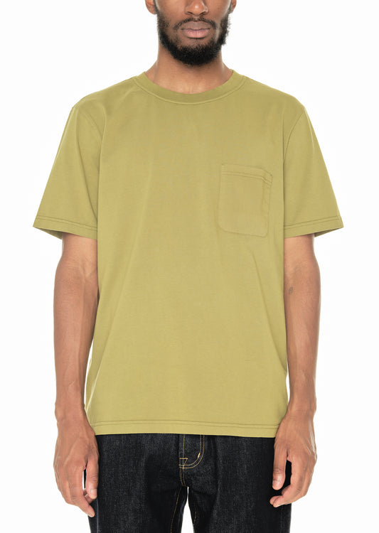 Woven Pocket T-Shirt in Khaki