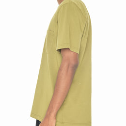Woven Pocket T-Shirt in Khaki