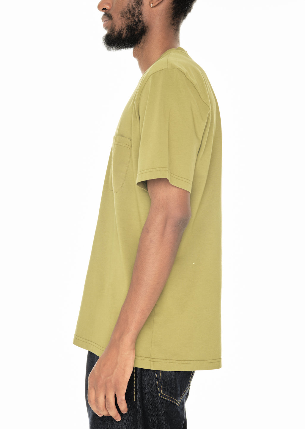 Woven Pocket T-Shirt in Khaki