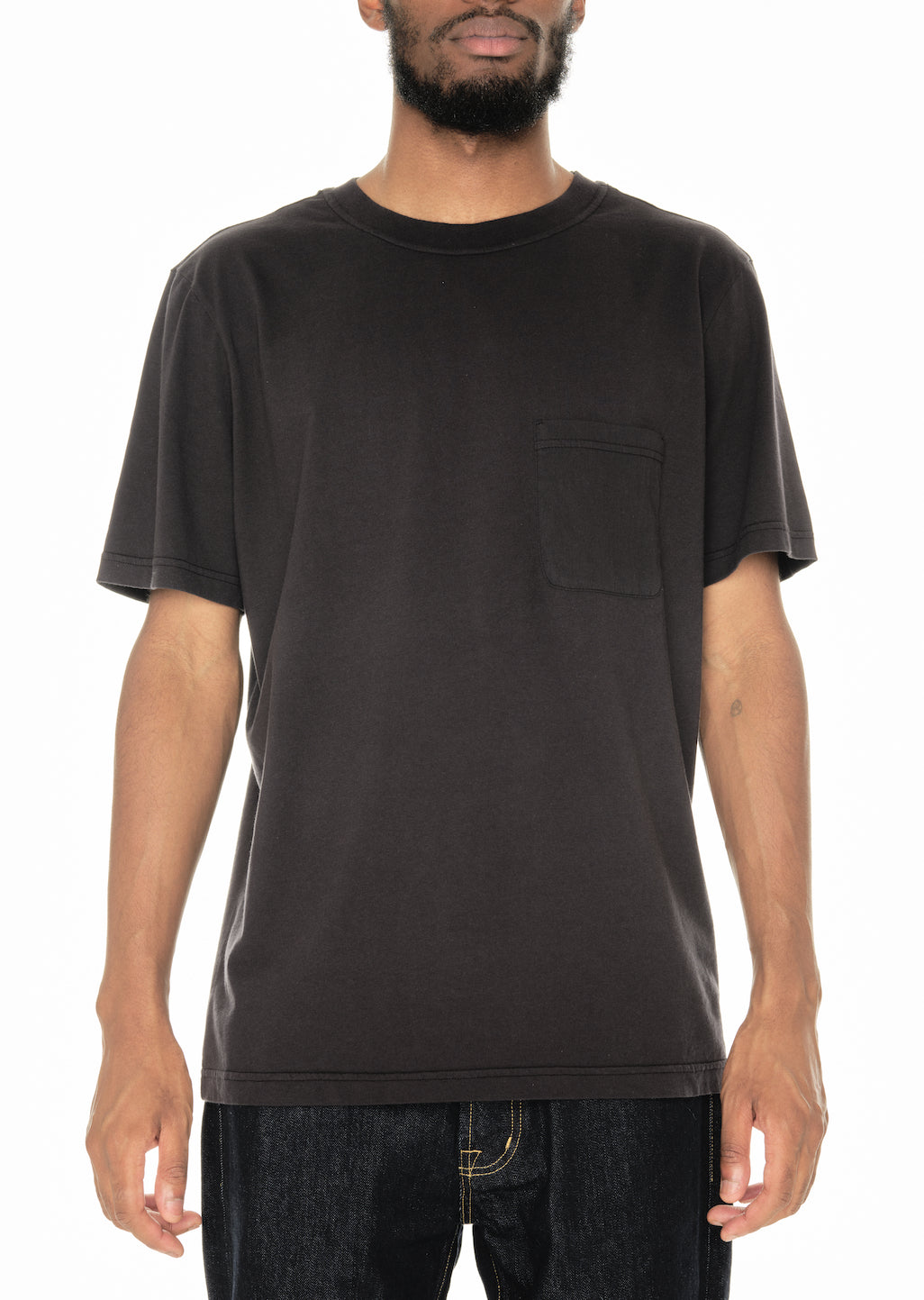 Woven Pocket T-Shirt in Black