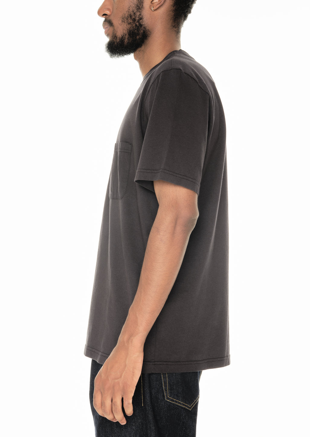 Woven Pocket T-Shirt in Black
