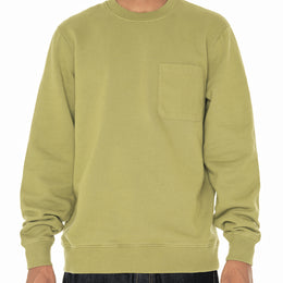 Woven Pocket Sweatshirt in Khaki