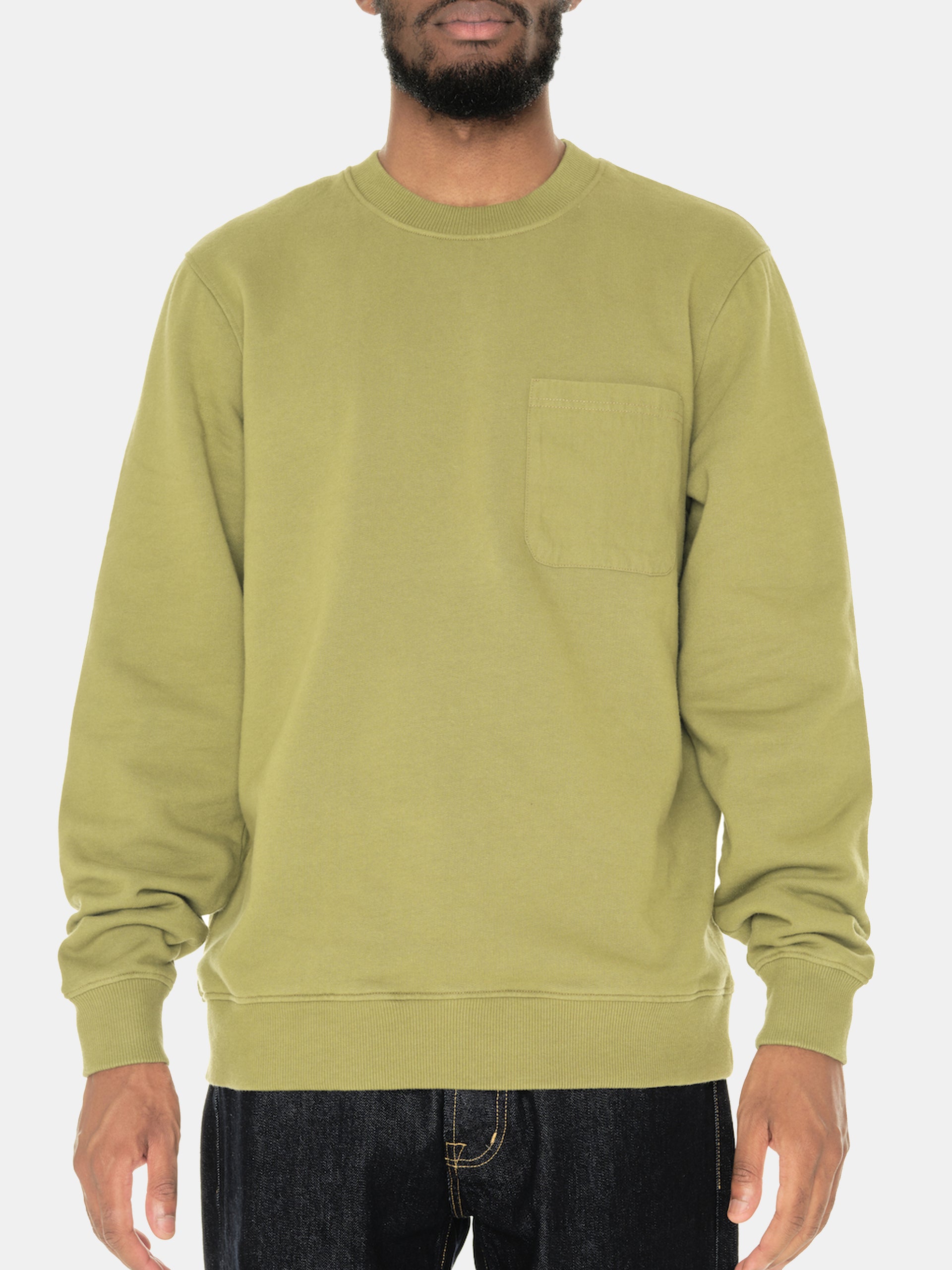 Woven Pocket Sweatshirt