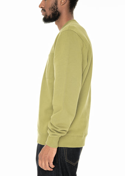 Woven Pocket Sweatshirt in Khaki