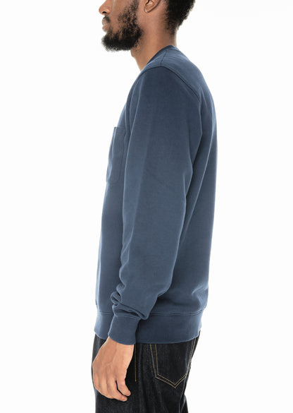 Woven Pocket Sweatshirt in Navy