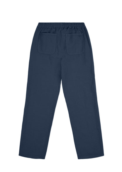 Seersucker Judd Trousers in Dark Navy