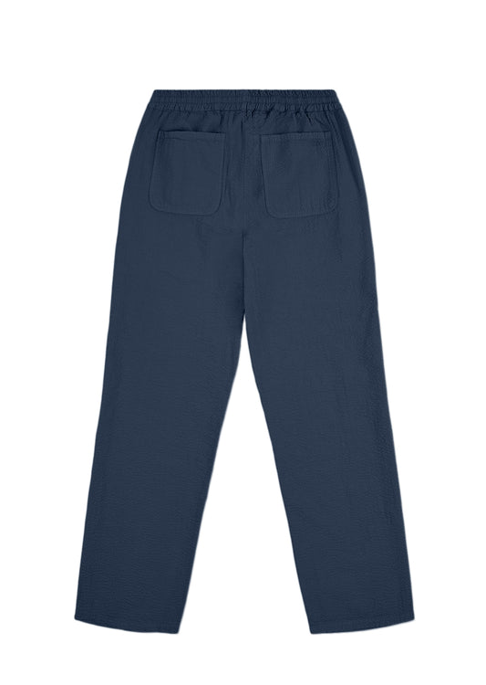 Seersucker Judd Trousers in Dark Navy