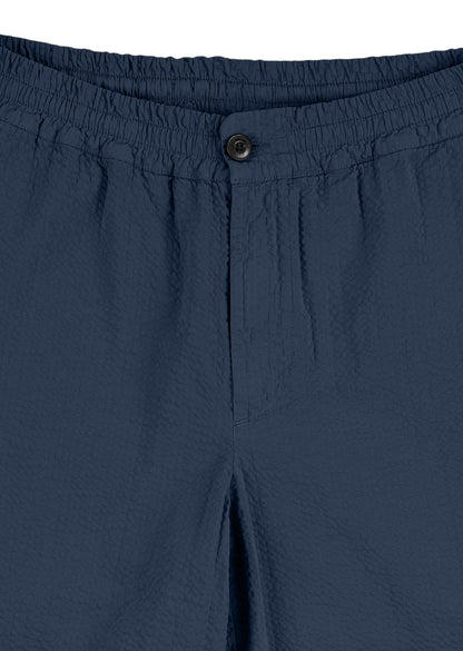 Seersucker Judd Trousers in Dark Navy