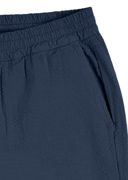 Seersucker Judd Trousers in Dark Navy