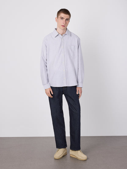 Boston Stripe Oxford Shirt in Brown/Off-White