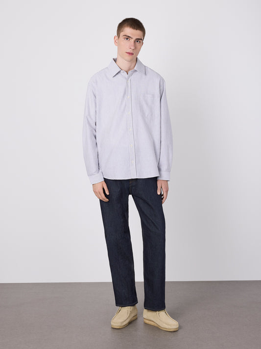 Boston Stripe Oxford Shirt in Brown/Off-White