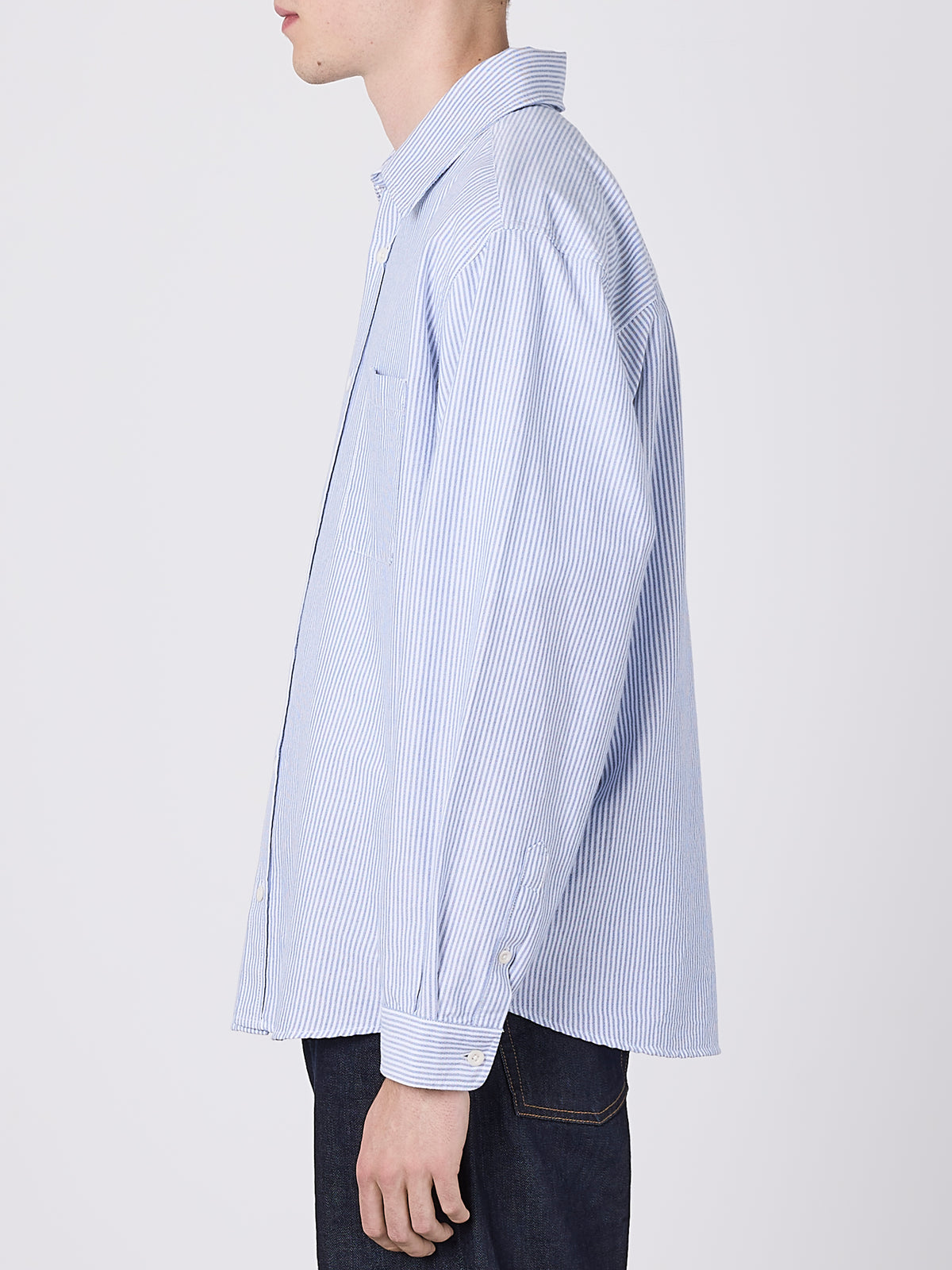 Boston Stripe Oxford Shirt in Navy/Off-White
