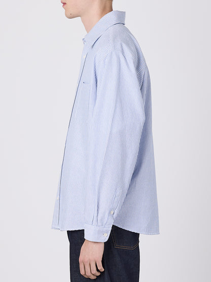 Boston Stripe Oxford Shirt in Navy/Off-White