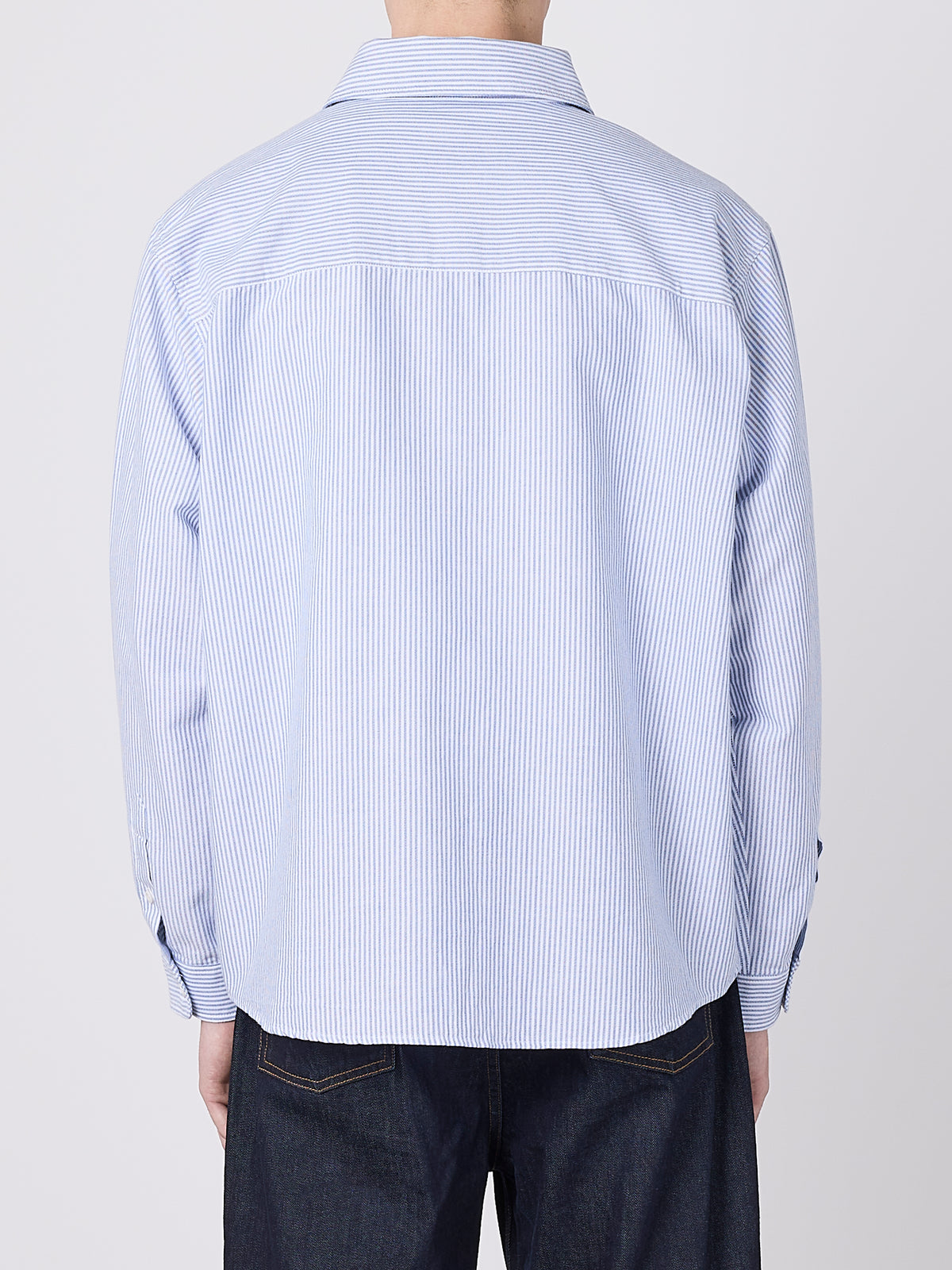 Boston Stripe Oxford Shirt in Navy/Off-White