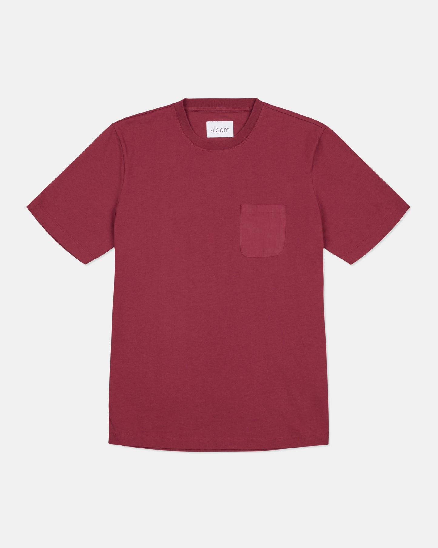 Woven Pocket T-Shirt in Deep Claret