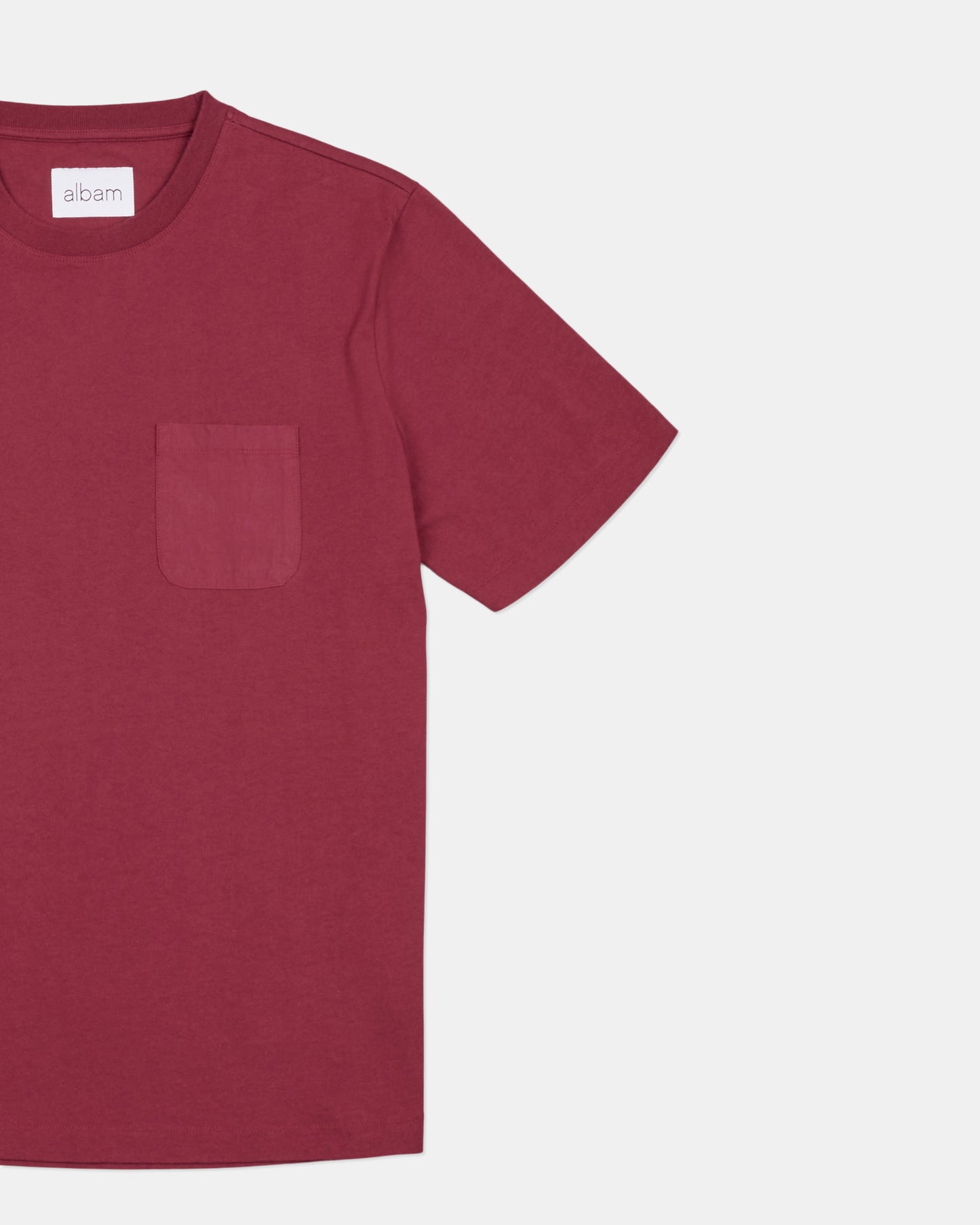 Woven Pocket T-Shirt in Deep Claret