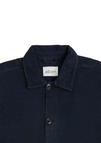 Needlecord Acton Overshirt in Dark Navy