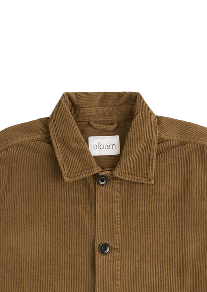 Needlecord Acton Overshirt in Tobacco
