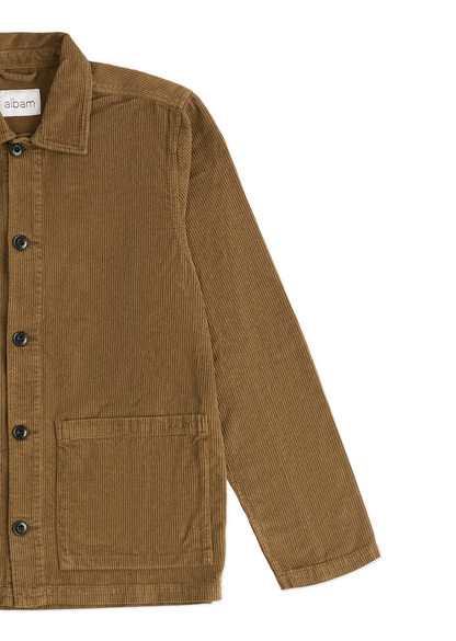 Needlecord Acton Overshirt in Tobacco