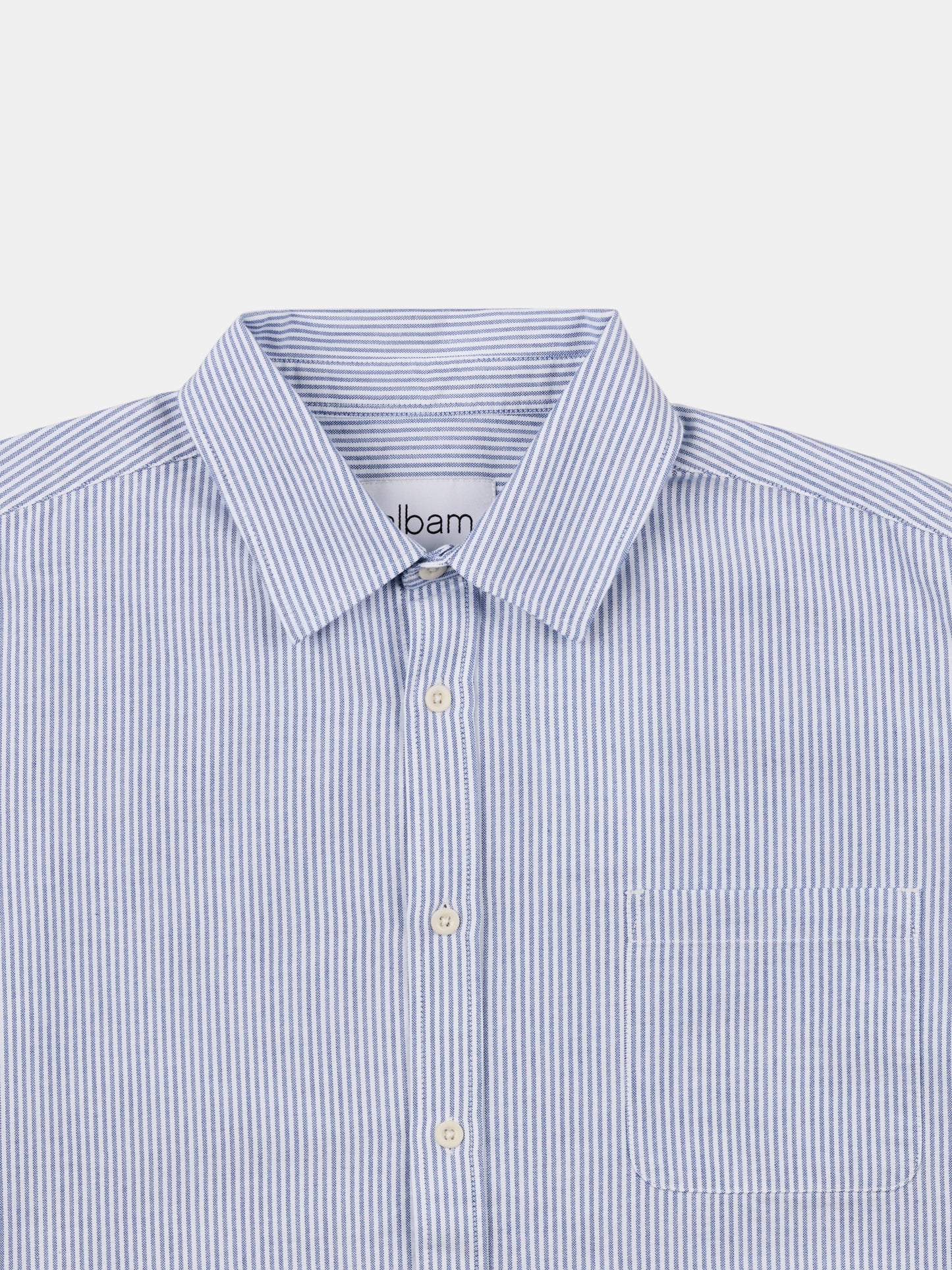 Boston Stripe Oxford Shirt in Navy/Off-White