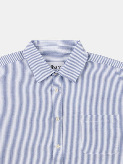 Boston Stripe Oxford Shirt in Navy/Off-White