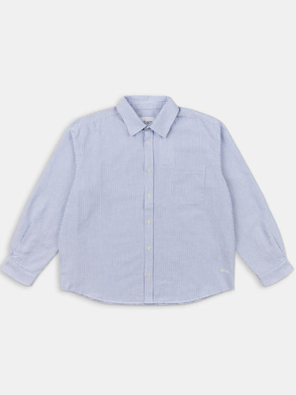 Boston Stripe Oxford Shirt in Navy/Off-White