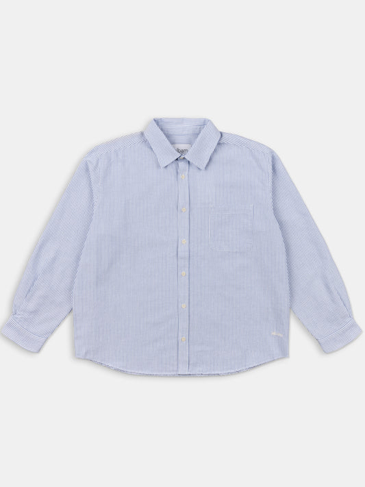 Boston Stripe Oxford Shirt in Navy/Off-White