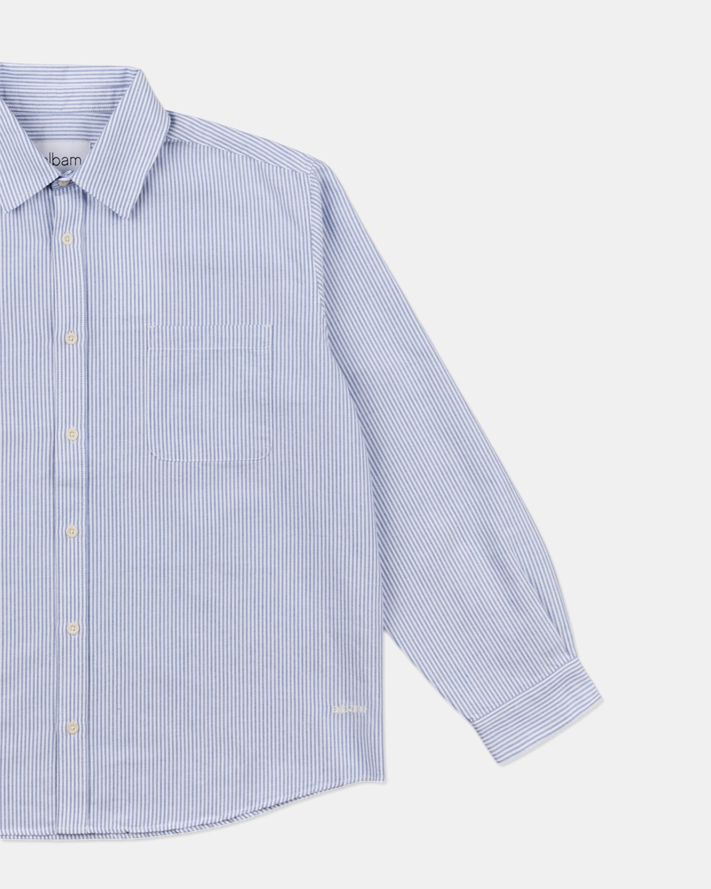 Boston Stripe Oxford Shirt in Navy/Off-White