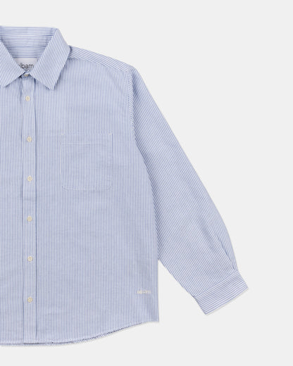 Boston Stripe Oxford Shirt in Navy/Off-White