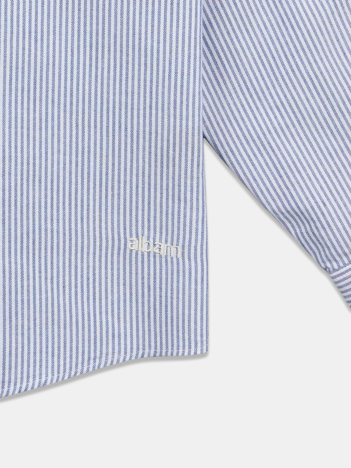 Boston Stripe Oxford Shirt in Navy/Off-White