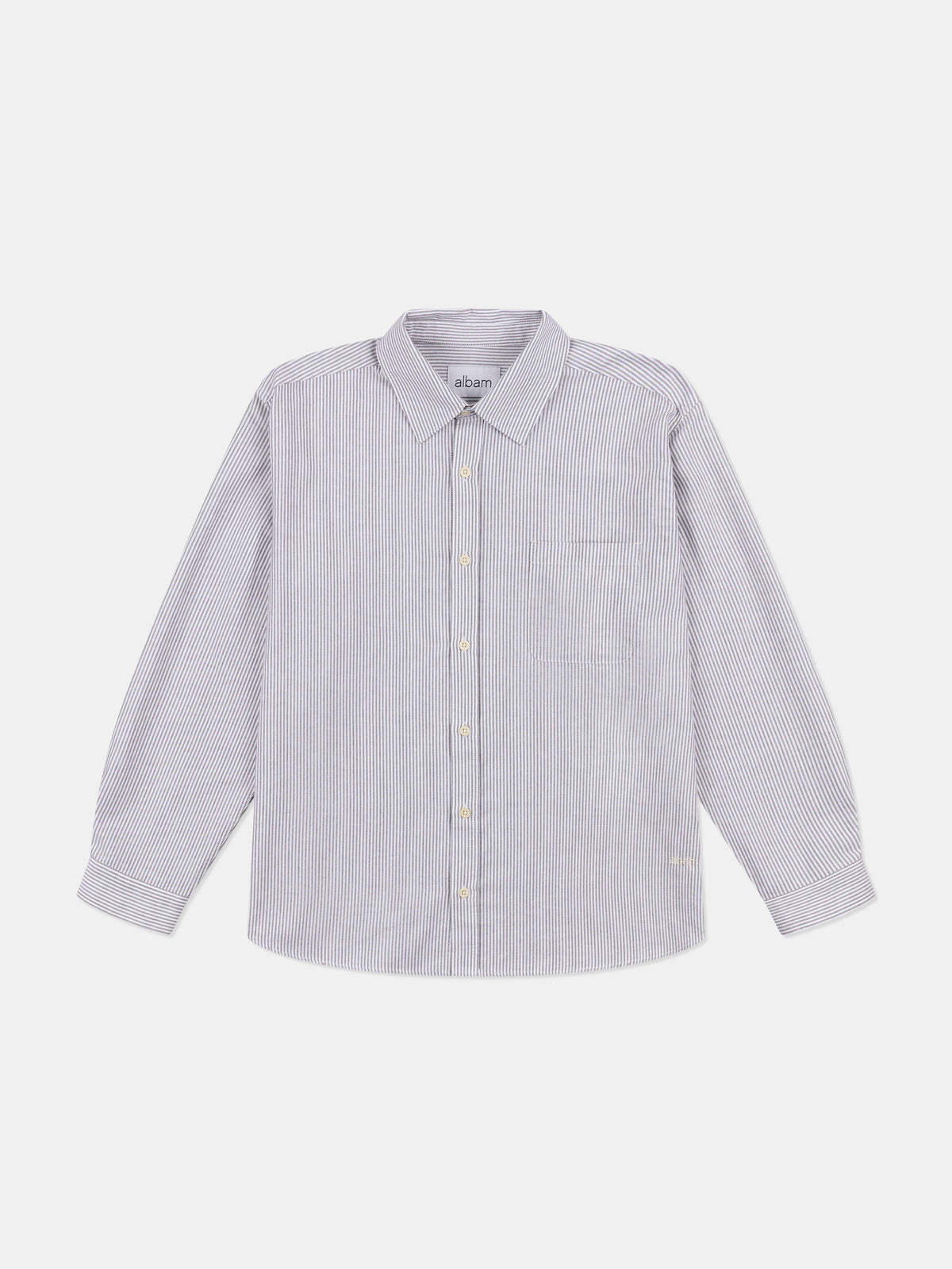 Boston Stripe Oxford Shirt in Brown/Off-White