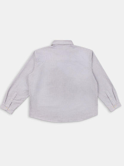 Boston Stripe Oxford Shirt in Brown/Off-White