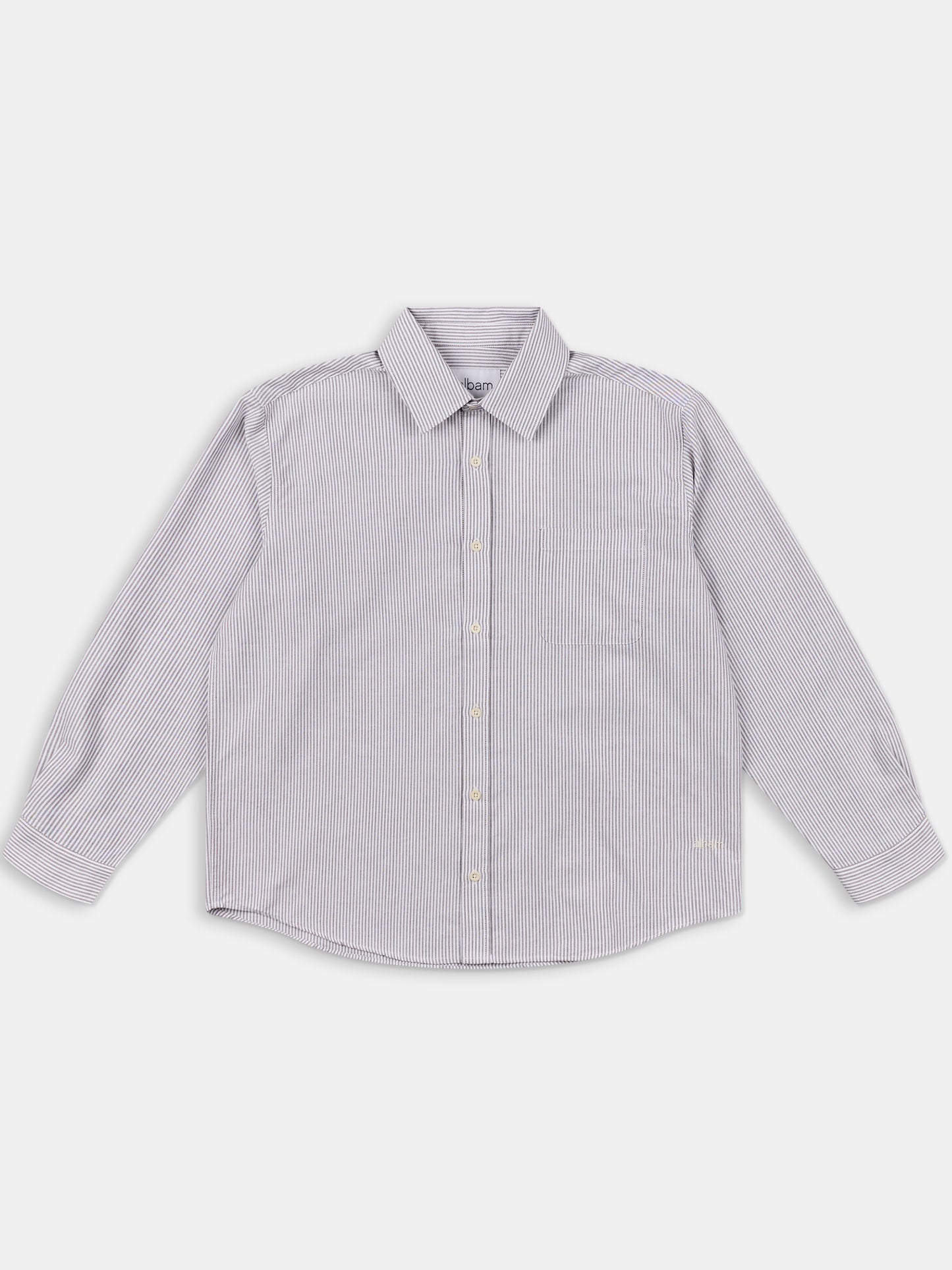 Boston Stripe Oxford Shirt in Brown/Off-White