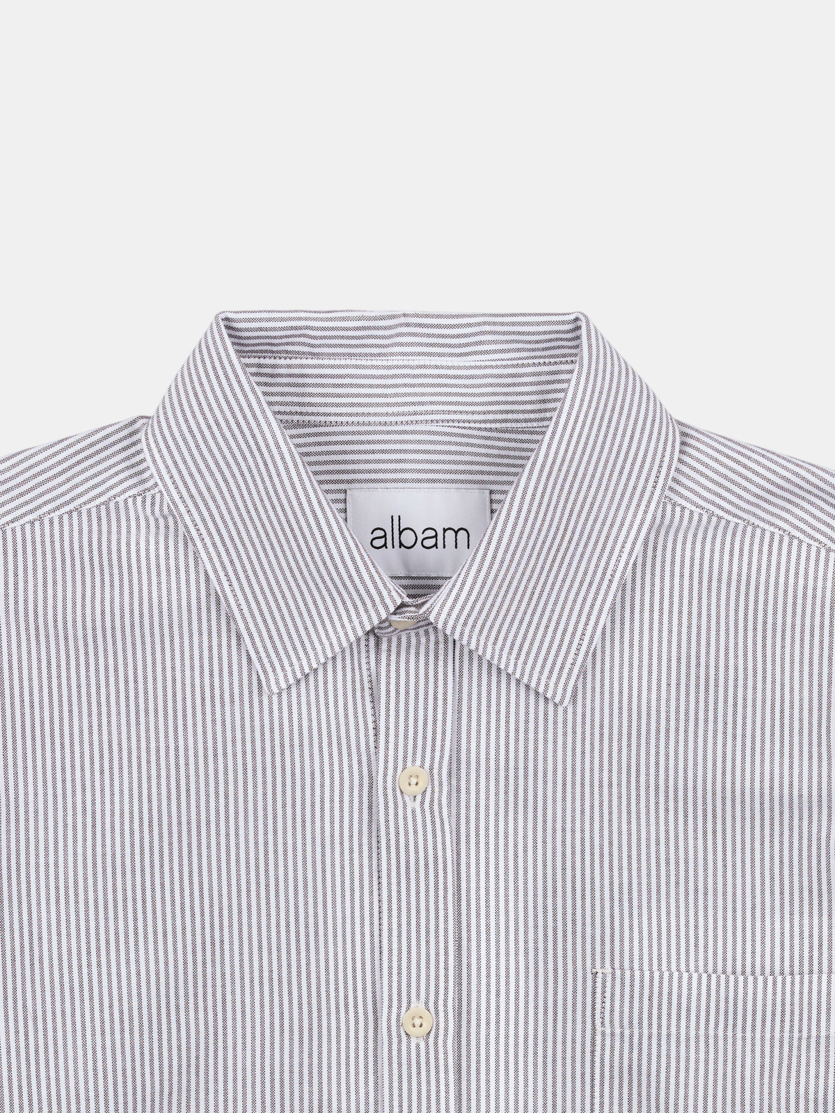 Boston Stripe Oxford Shirt in Brown/Off-White