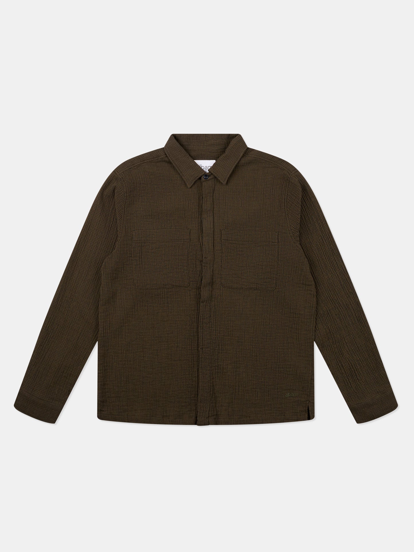 Islington Check Pocket Shirt in Dark Khaki