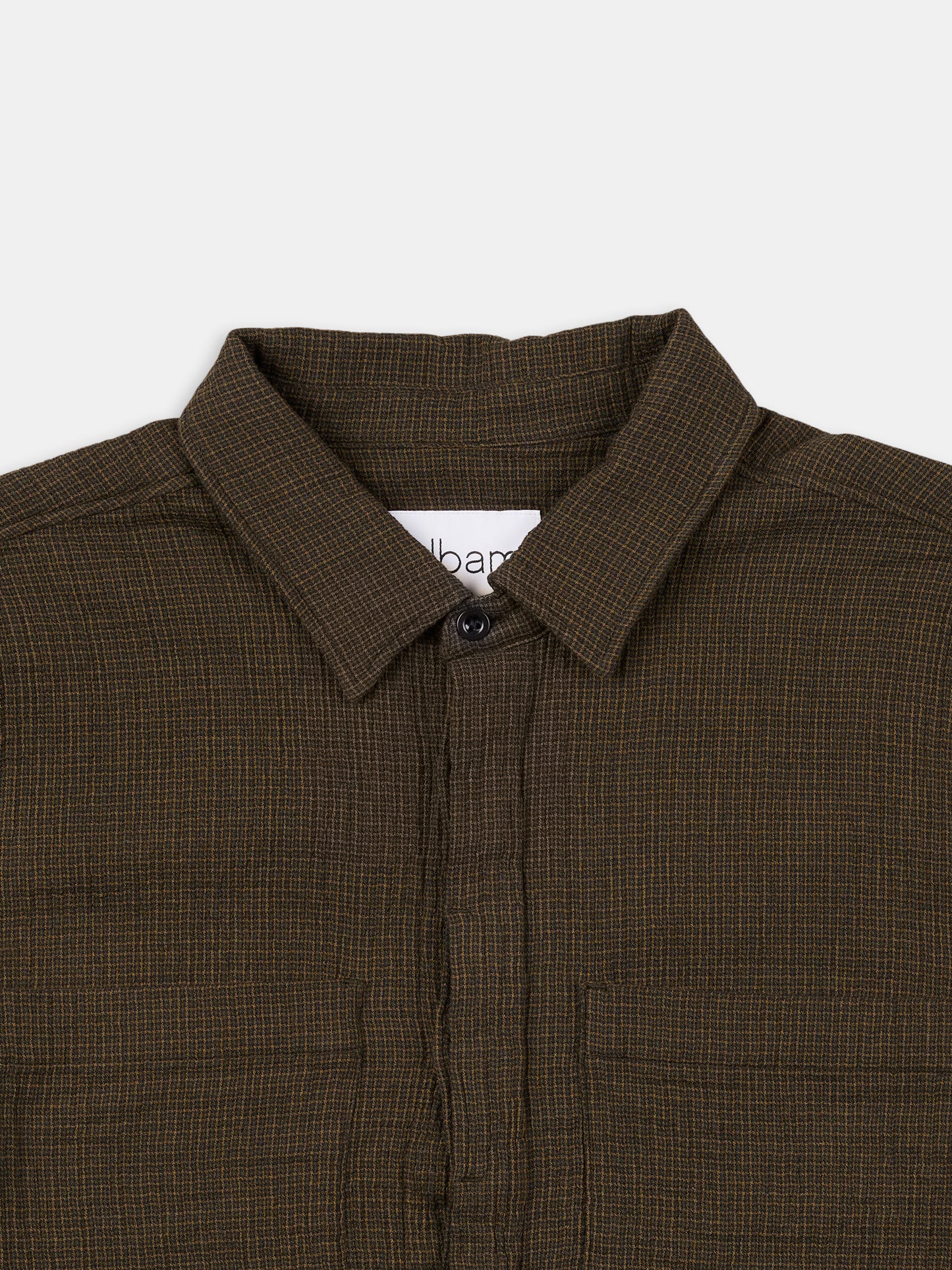 Islington Check Pocket Shirt in Dark Khaki