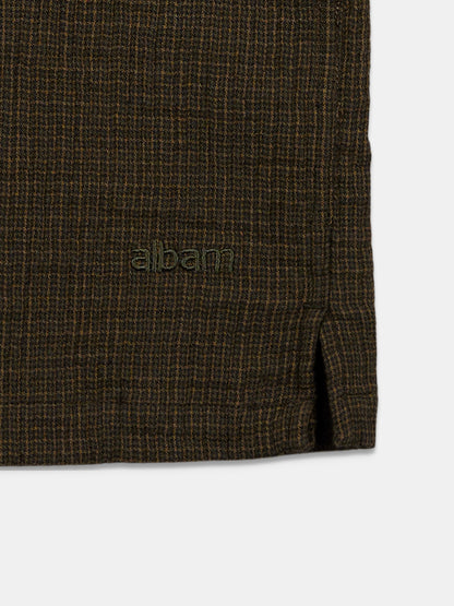 Islington Check Pocket Shirt in Dark Khaki