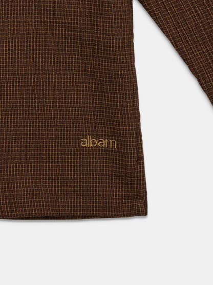 Islington Check Pocket Shirt in Deep Claret