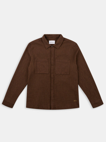 Islington Check Pocket Shirt in Deep Claret