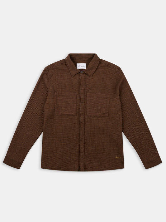 Islington Check Pocket Shirt in Deep Claret