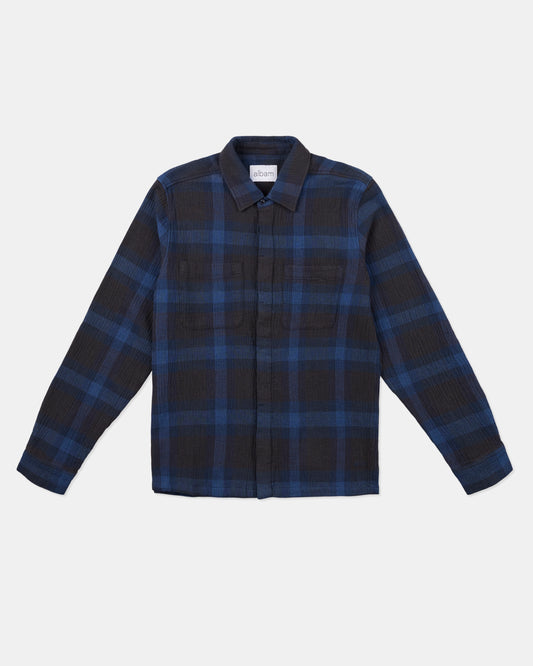 Islington Check Pocket Shirt in Dark Navy