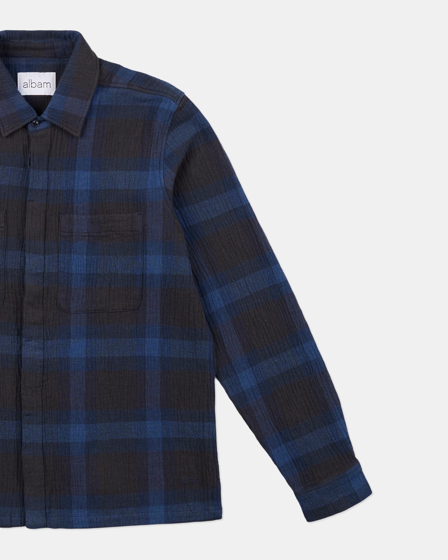Islington Check Pocket Shirt in Dark Navy