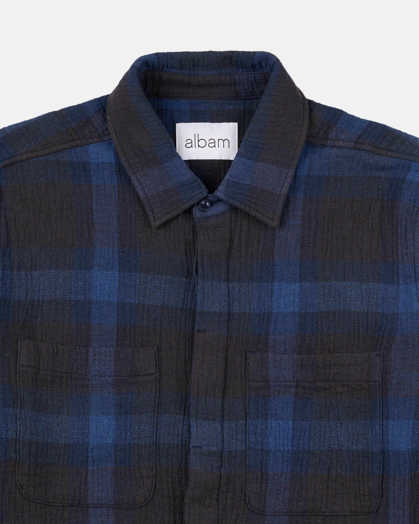 Islington Check Pocket Shirt in Dark Navy