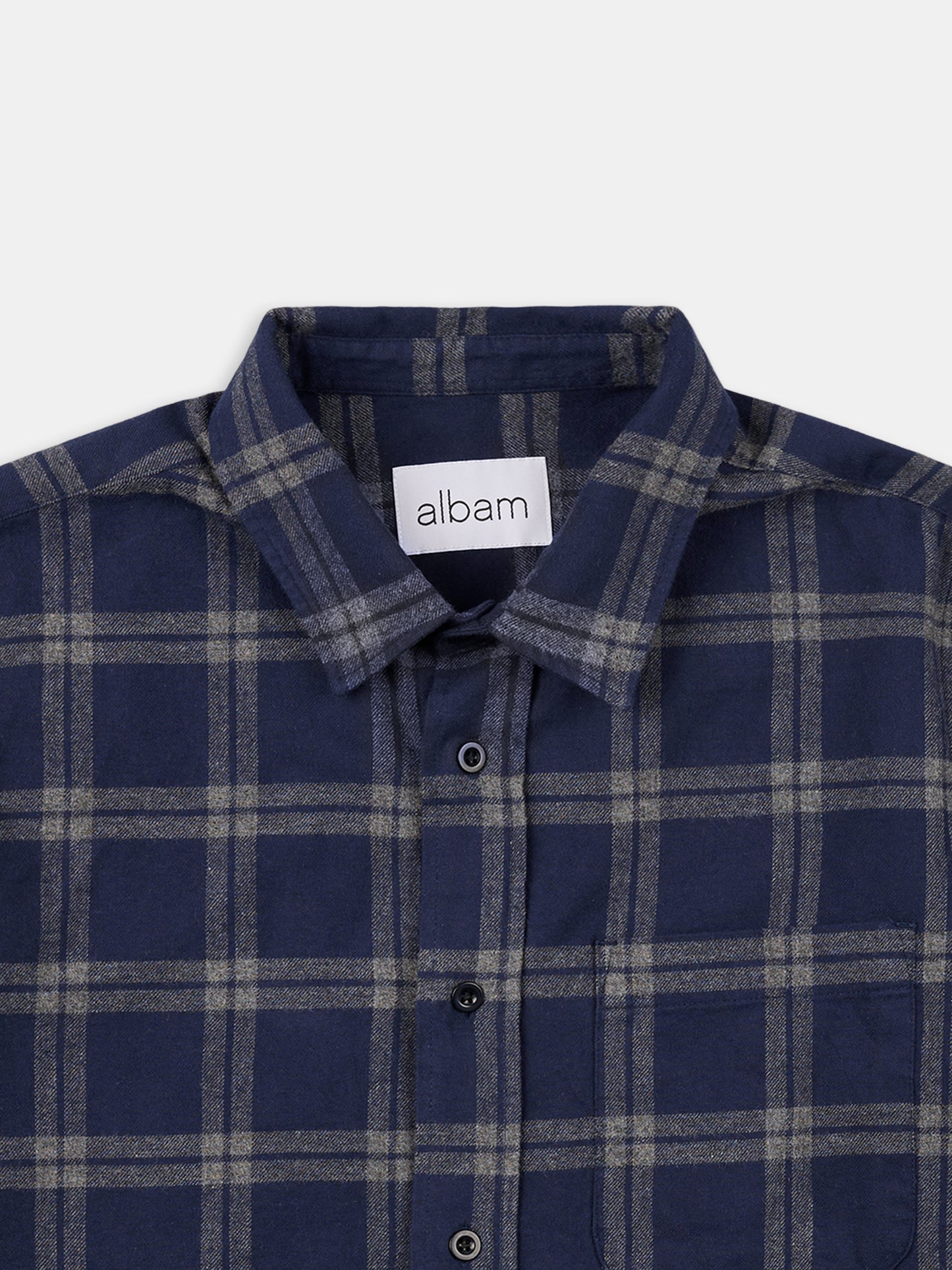 Kennedy Check Flannel Shirt in Dark Navy